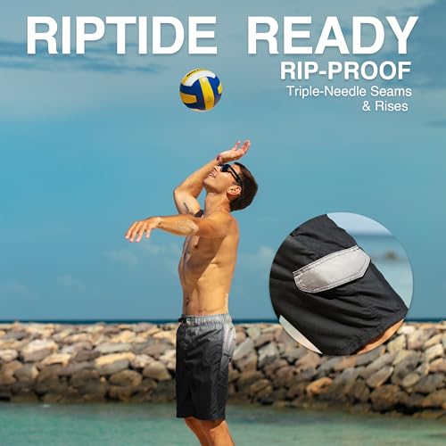 Image of Kanu Surf Men's Big Viper Extended Size Stripe Swim Trunk