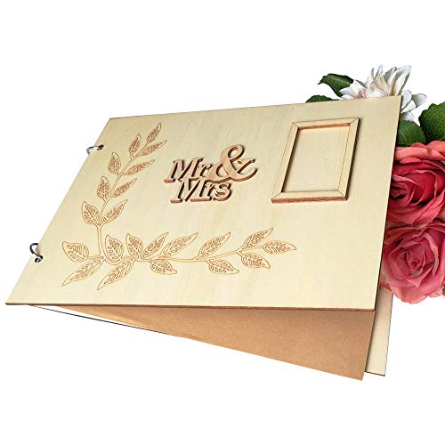 Baugger - Handmade Senhor & Sra. Amor Livro de Convidados Do Casamento De Madeira DIY Assinar o Livr