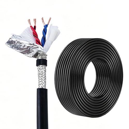Câble blindé 4 conducteurs en cuivre torsadé et gaine PVC souple haute flexibilité 30FT