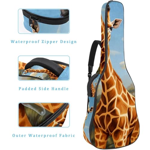 Sac pour guitare avec couche de protection et poches de rangement amples