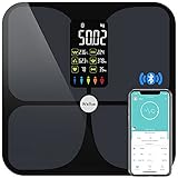 Scales for Body Weight and Fat, Lescale Large Display Weight Scale, High Accurate Body Fat Scale Digital Bluetooth Bathroom Scale for BMI Heart Rate, 15 Body Composition Analyzer Sync with Fitness App