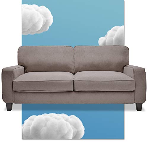 Serta Palisades Upholstered Sofas For Living Room Modern Design Couch, Straight Arms, Soft Fabric Upholstery, Tool-Free Assembly, 78" Sofa, Kingston Gray #TOP23