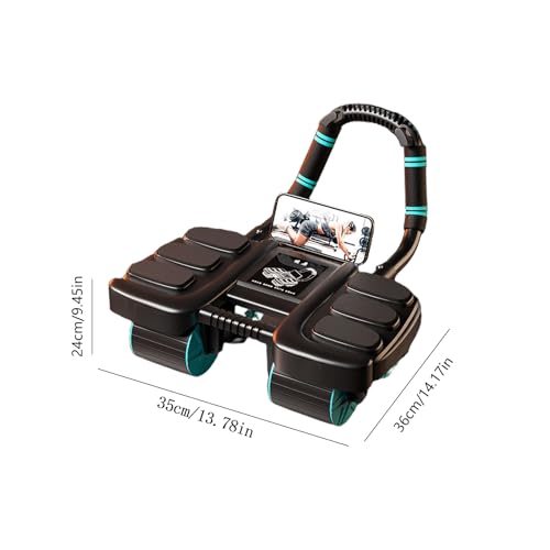 Rodillo de ejercicio abdominal Ab - Equipo de entrenamiento de abdominales de rebote automático | Rodillo de ejercicio abdominal Ab | Rueda de rodillos abdominales de 4 ruedas | Máquina de entrenamien - imagen 2
