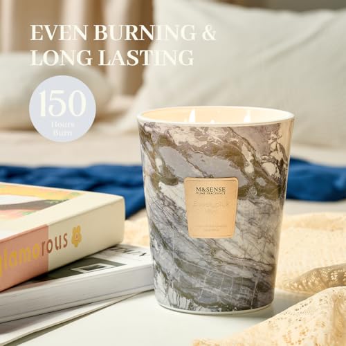 Image of M&SENSE Extra Large Candle 35oz 150H EucalyptusMint Scented Candle, 3 Wick Highly Scented Jar Candle, XL Candles Gift for Stress Relief, Meditation, Yoga