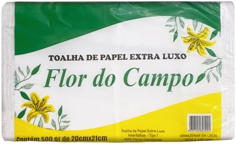 Toalha de Papel Interfolhas Extra Luxo Flor do Campo, 20cm x 21cm...