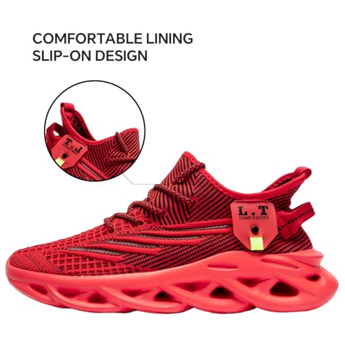 Image of Mens Running Shoes Gym Slip on Sneakers Non Slip Walking Tennis Sports Work Athletic Workout Casual Lightweight Breathable Fashion