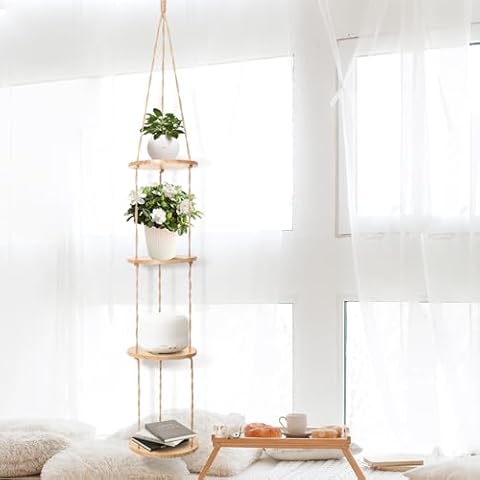 YKBU 4-Tier Bohemian Macrame Shelf Cover