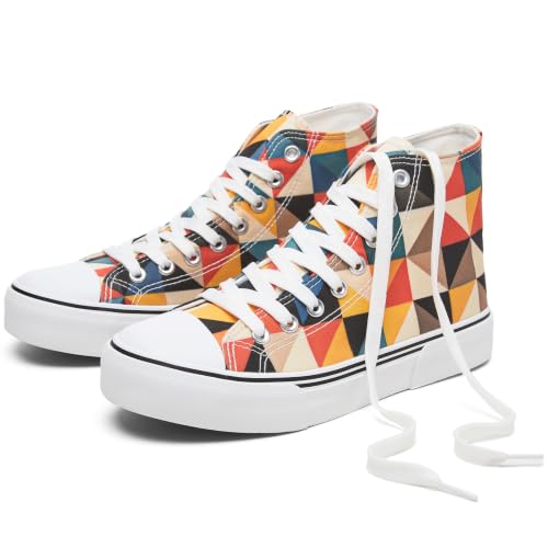 Image of hash bubbie High Top Canvas Sneakers Fashion Walking Shoes | high tops non slip on walking breathable casual comfortable lace up tennis shoes