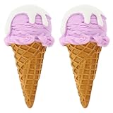 Alasum Fake Ice Cream Cone Model Realistic Artificial Dessert Prop for Party Decoration Shop Display and Photography 2.8 Inch Lifelike Desktop Toy