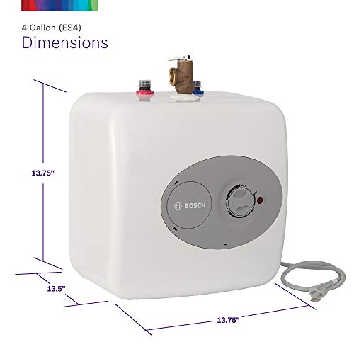 Bosch Electric Mini-Tank Water Heater Tronic 3000 T 4-Gallon (Es4) - Eliminate Time For Hot Water - Shelf, Wall Or Floor Mounted #TOP6