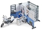 bruder 62732 - Bworld Polizeistation mit Polizeimotorrad - 1:16 Wachtmeister...