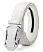 Xhtang Men's Jefferson Buckle with Automatic Ratchet Leather Belt white 110cm
