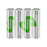 SCIGOLD Rechargeable AAA Batteries 4 Pack, 1080mWh High Capacity NiMH 1.2V Pre-Charged Low Self-Discharge Batteries for Long-Lasting Power