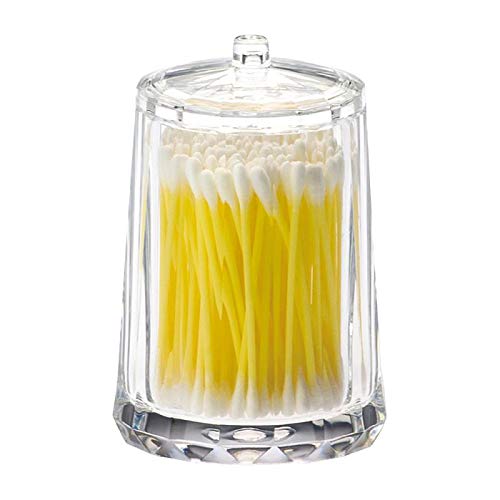 VINN DUNN BESPOKE Cotton Swab Container，Small Cotton Pad Holder，Cosmetics Makeup Cotton Swab Holder Clear Acrylic