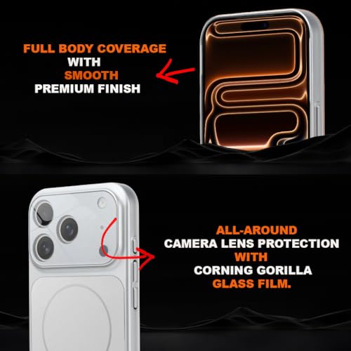 Image of SHINESTAR iPhone 17 Pro Max Case - Premium Shockproof Protective Cover, Wireless Charging Compatible, Slim & Durable Luxury Back Cover with Camera Protection (Silver)