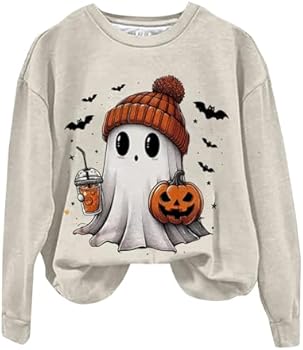 Sweat Femme Imprimé Halloween Sweatshirt Fille Pull Assortis Tops Vêtements Collège Style Sweatshirts Femme Décontracté Manches Longues Casual Manche Longue Sweatshirt Pull Automne Et Hiver