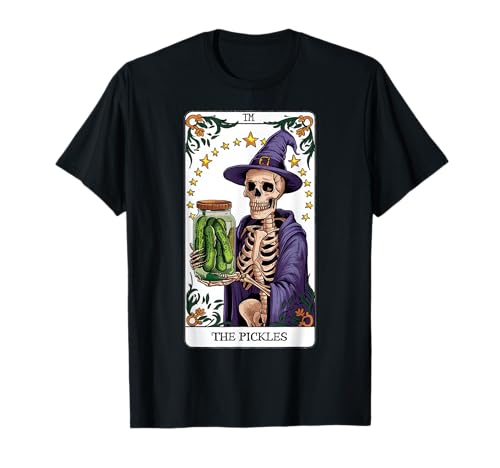 Wizard Pickles Tarot Card Skeleton Conservas Temporada Jardinero Camiseta