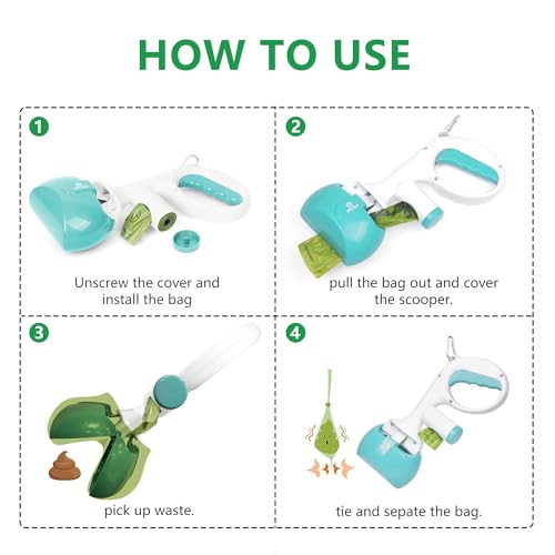 IPETBA Coletor de Cocô de Cachorro para Crianças com Bolsa Acoplada < 3 Em 1> Coletor de Cocô de Cac