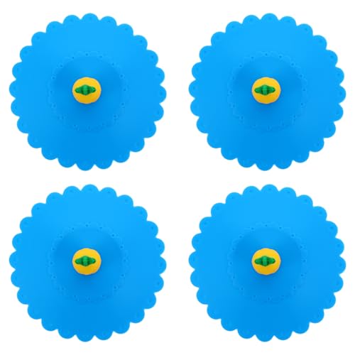 MUELODSIC 4pcs Silicone Cup Lid Leakproof Sealed Mug Covers with Creative Two-tone Design Dustproof and Heat Resistant Reusable for Hot and Cold Drinks at Home and Office