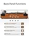 Vintage Vinyl Record Player with External Stereo Speakers, 3-Speed Belt-Drive Turntable with Bluetooth Input, USB to PC Recording, Auto Stop, RCA Out, AUX in, Headphone Jack – Home Decor Gift, Brown