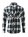 Allegra K Mens Long Sleeves Check Print Casual Plaid Flannel Shirt Green M
