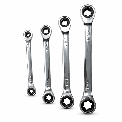 YKFLEXT E-Torx Double Box Ratcheting Wrench Set (4)
