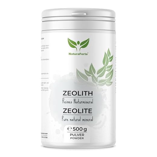 NaturaForte Zeolith Pulver 500g - Klinoptilolith 92%, Vulkanerde extra fein gemahlen in Premium Qualität, ohne Zusätze, Reines & naturbelassenes Vulkangestein