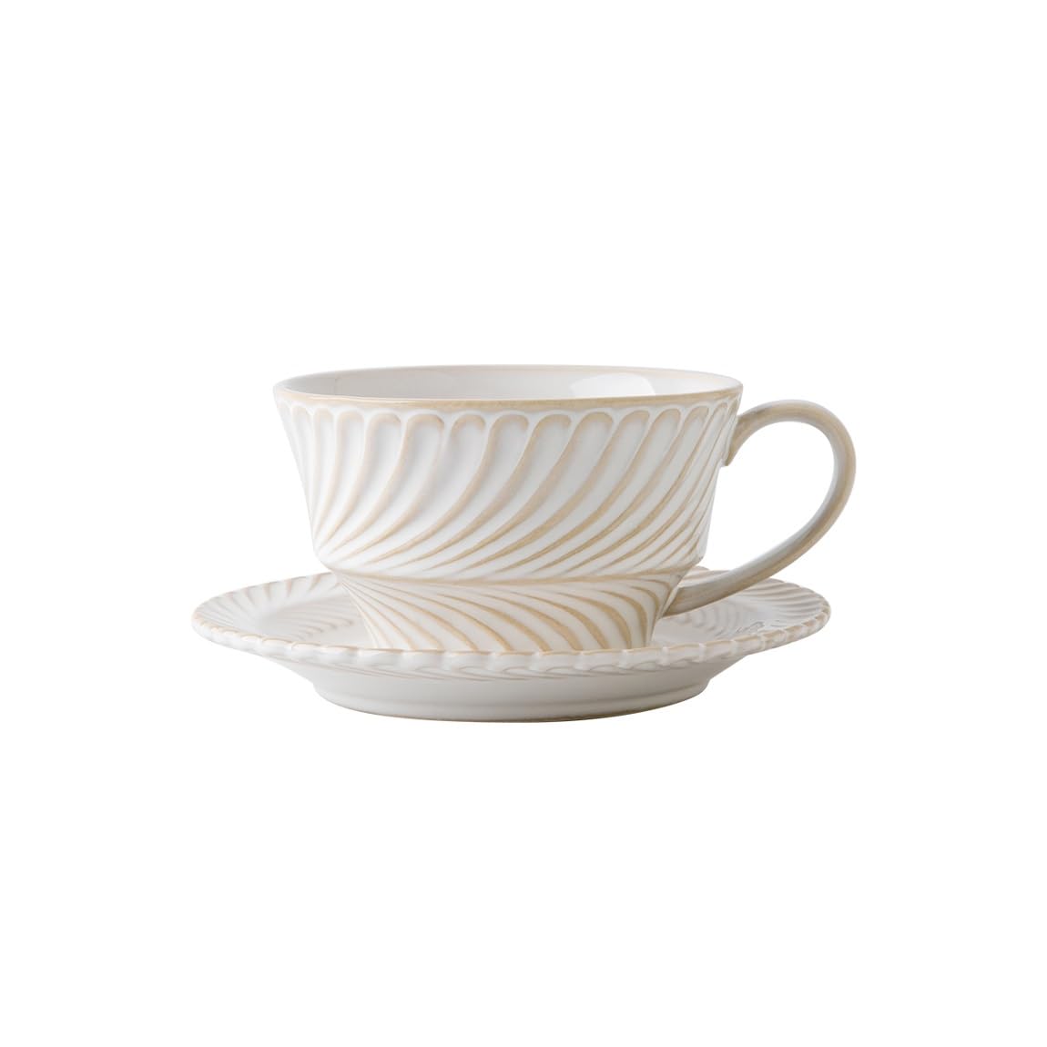 Tasse et soucoupe café céramique rétro NEBE pour latte et thé