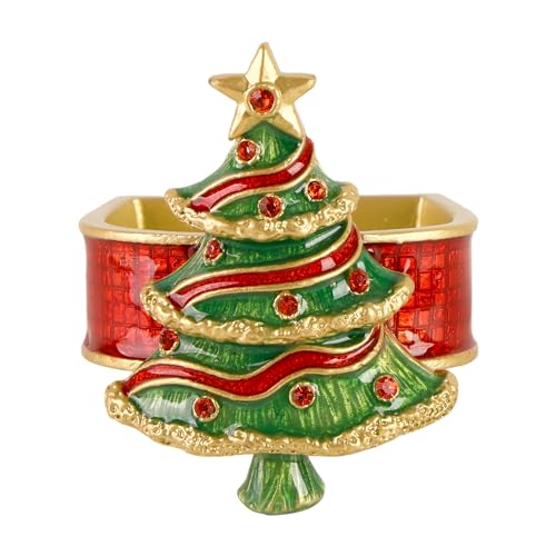 HOME PALETTE Christmas Tree Gold Napkin Ring Set of 4 for Dining Party by HOME PALETTE - Used condition - Image 4