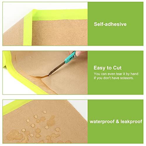 Paint Masking Paper With Adhesive - 12 Inch X 50 Feet Painters Paper Roll, Tape And Drape For Painting, Floor Protection, Auto Body Masking, Wall Covering (1 Roll) #TOP3