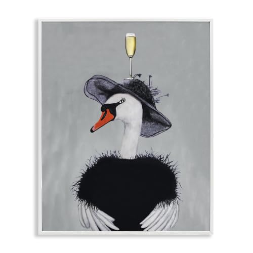 Fashionable Swan Champagne Glass, 11 x 14 Inch Framed Giclée Print