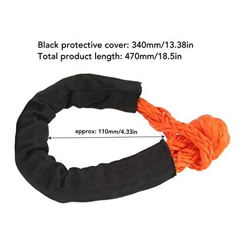 Harpra 8mm Soft Shackle Recovery Rope, Orange Portable Lightweight UV Resistant, Compatible with Boating Camping Climbing ATV SUV and Off Road Vehicle