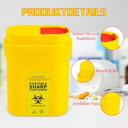 5 Stück Abfallbehälter, Langzeitnutzung unterstützend, praktische Lösung zur Aufbewahrung von Abfällen in Pflegeheimen und Tätowierungswerkstätten