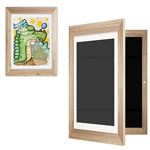 Kids Art Frames Wooden Art Frame With Tempered Glass And Elastic Straps,for Artworks Children Art Projects Schoolwork Home Or Office