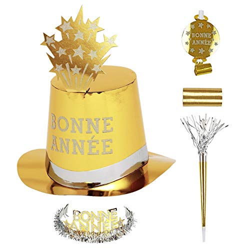 Kit de fête Bonne Année avec trompettes sonores et serpentins