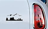 Mountain View Tree Version 4 Car Vinyl Sticker Decal Bumper Sticker for Auto Cars Trucks Windshield Custom Walls Windows Ipad MacBook Laptop Home and More (Black)