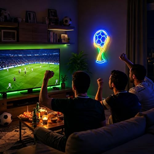 Image of Soccer Neon Signs for Wall Decor LED Sign Neon Lights Game Room Decor