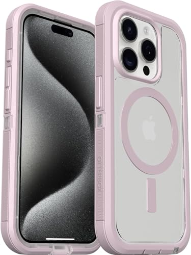 Coque OtterBox iPhone 15 Pro Max Defender XT transparente et rose