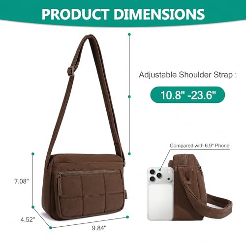 Image of Nylon Crossbody Bag for Women, Lightweight Shoulder Travel Purse