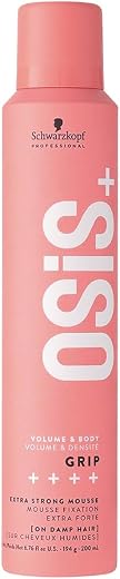 Schwarzkopf Professional OSiS+ Grip Extra Strong Hair Styling Mousse For Men &amp; Women | Long-Lasting Hold, Volume &amp; Natural...