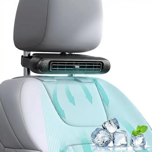 Car Rear Seat Fan Usb, Mini Portable Usb Backseat Cooling Fan, Car Seat Fan for Office, with 3 Adjustable Wind Speeds for All Cars Vehicle Jeep Van Rv Truck (Black)