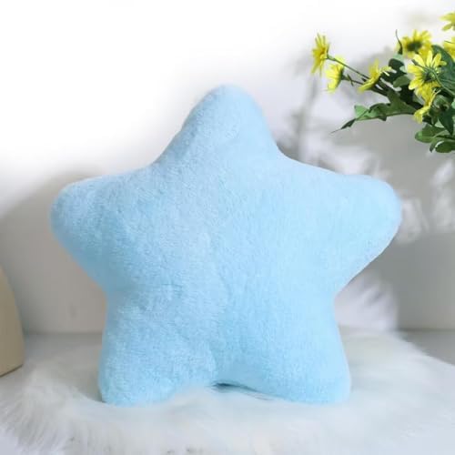 Bettschlange Kuschelkissen Kinder, Stern Kinderkissen, Weiche Flauschige Sternenkissen, Kissen Kinderzimmer Sternform Dekokissen für Mädchen & Jungen Zuhause Schlafzimmer,Himmelbla