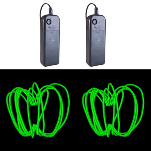 Image of dobestyou Gree 2pack EL Wire -5m Glow-in-The-Dark Electroluminescent Wire with Power Adapter, Waterproof Flexible Light Strip for Halloween Costumes, Cosplay, Rave Parties & DIY Nighttime Decorations