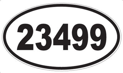 US Decal, Inc. Number 23499 Oval Sticker