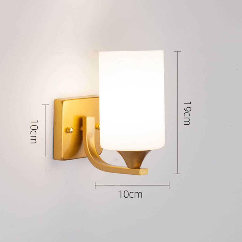 An Der Wand Befestigte Wandleuchte Moderne Zylindrische Glaslaterne Leuchte Schlafzimmer Nacht Leselampe Wandleuchte Leuchten Schminkspiegel Wandleuchten Für Home Restaurant/Gold