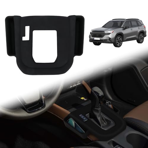 FormiPow Silicone Gear Shift Cover for 2025 2026 Subaru Forester, Shifter Panel Cover with 2 Slots, Anti-Slip Scratch-Resistant, Interior Cover Trim Subaru Forester Accessories (Black)