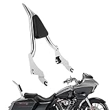 22'' One-Piece Sissy Bar Motorcycle Rear Passenger Backrest Compatible with Harley Touring Road King