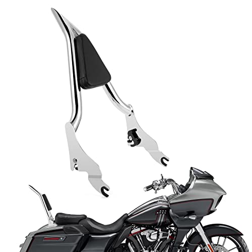 22'' One-Piece Sissy Bar Motorcycle Rear Passenger Backrest Compatible With Harley Touring Road King Street Glide Electra Glide Cvo Road Glide Flhr Flhx Flht Fltr 2009-2022 (22 Inch Chrome) #TOP16