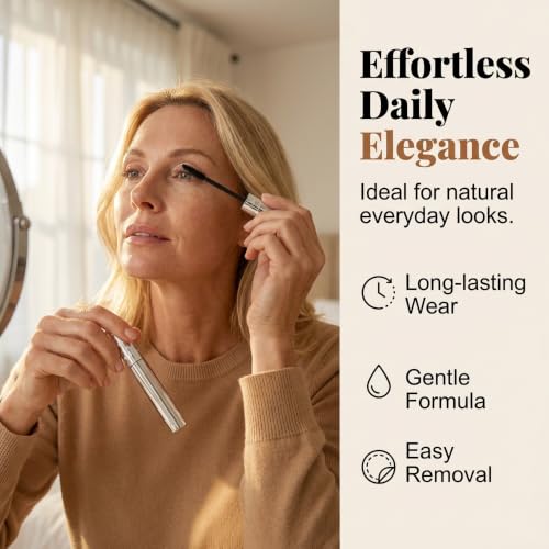 Image of Growth Serum Mascara for Older Women 60 Plus, Waterproof Fiber Mascara for Volume and Length, 3D Curling Eyelash Long-lasting, Washable, Smudge-Proof & No Flaking (Brown)