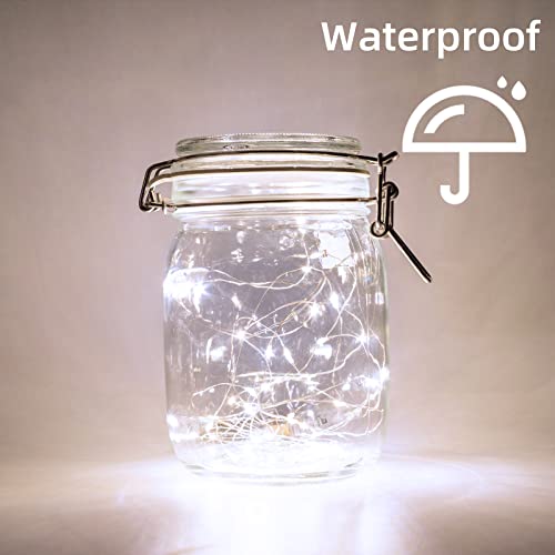 LAMPHOME 20 Pack Fairy Lights Battery Operated String Lights, 20 LED on 6.6FT Silvery Copper Wire, Firefly Fairy String Lights for Wedding Party Mason Jar Christmas Decorations Bedroom Decor(White) by LAMPHOME - Image 6